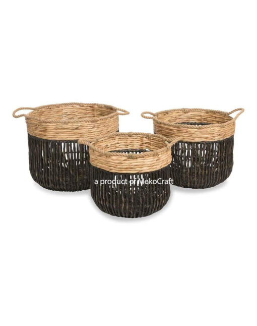 water hyacinth basket with handles