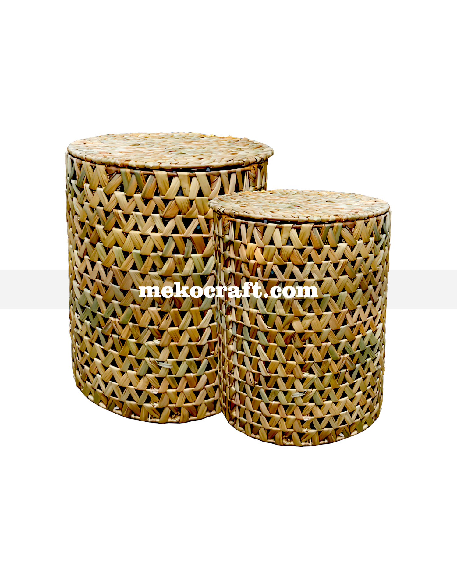 Water hyacinth woven hamper