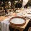 Petal Mosaic Mixed Material Round Tray 2 Petal Mosaic Mixed Material Round Tray 1